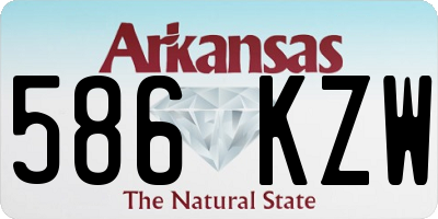 AR license plate 586KZW