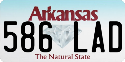 AR license plate 586LAD