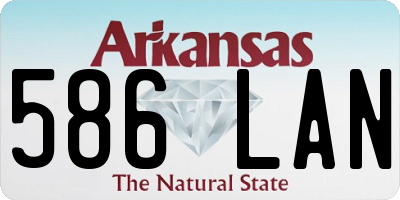 AR license plate 586LAN