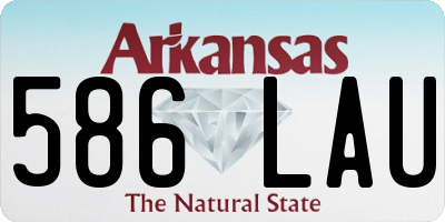 AR license plate 586LAU