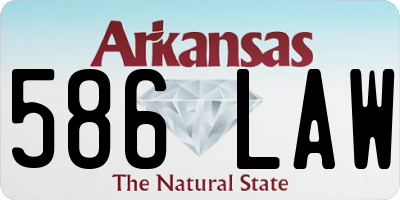 AR license plate 586LAW