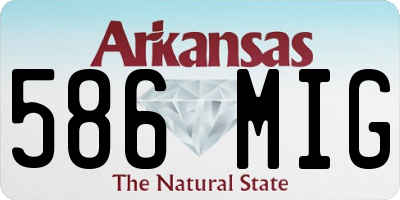 AR license plate 586MIG