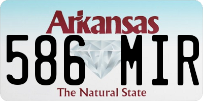 AR license plate 586MIR