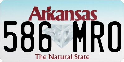AR license plate 586MRO