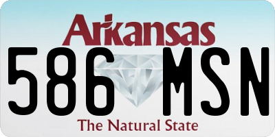AR license plate 586MSN