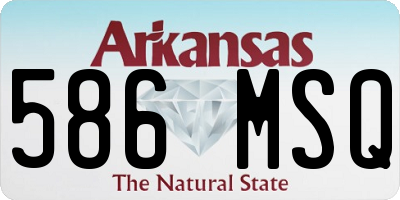 AR license plate 586MSQ