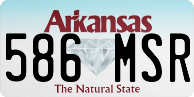 AR license plate 586MSR