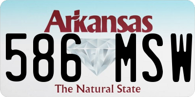 AR license plate 586MSW