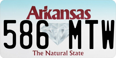 AR license plate 586MTW