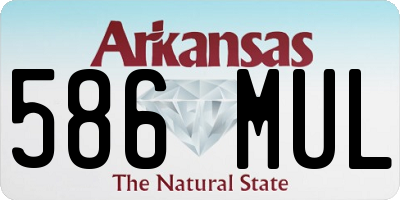 AR license plate 586MUL