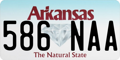 AR license plate 586NAA