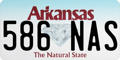 AR license plate 586NAS