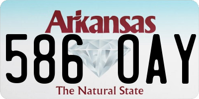 AR license plate 586OAY