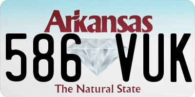 AR license plate 586VUK