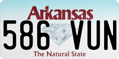 AR license plate 586VUN