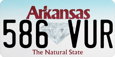 AR license plate 586VUR