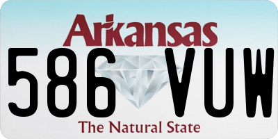 AR license plate 586VUW