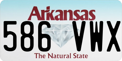 AR license plate 586VWX