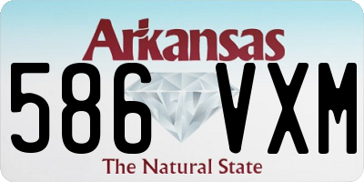 AR license plate 586VXM