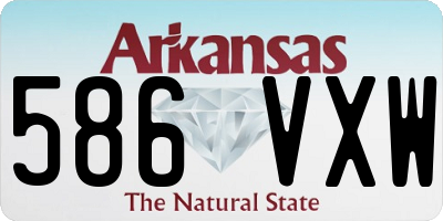 AR license plate 586VXW