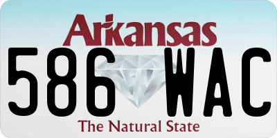 AR license plate 586WAC