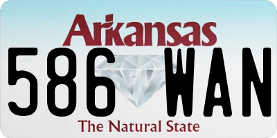 AR license plate 586WAN