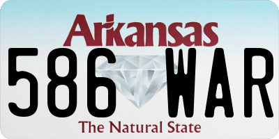 AR license plate 586WAR