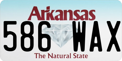 AR license plate 586WAX