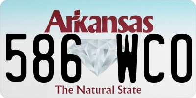 AR license plate 586WCO