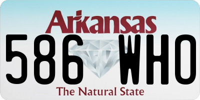 AR license plate 586WHO