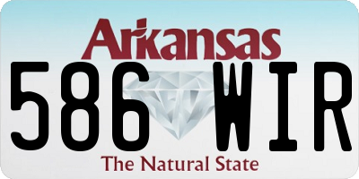 AR license plate 586WIR