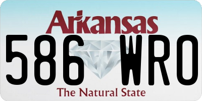 AR license plate 586WRO