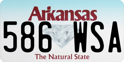 AR license plate 586WSA
