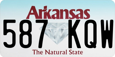 AR license plate 587KQW