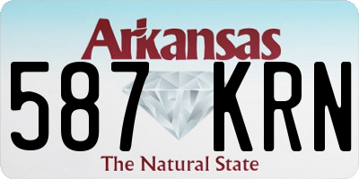 AR license plate 587KRN
