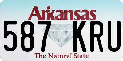 AR license plate 587KRU