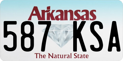 AR license plate 587KSA
