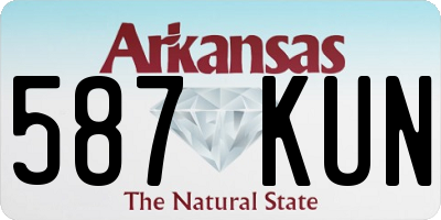 AR license plate 587KUN
