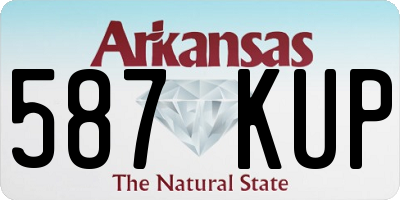 AR license plate 587KUP