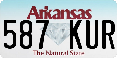 AR license plate 587KUR
