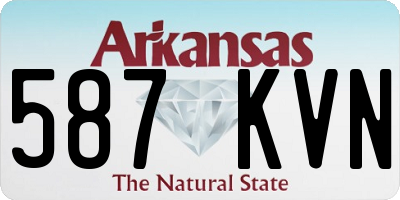 AR license plate 587KVN