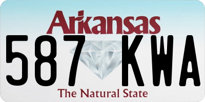 AR license plate 587KWA
