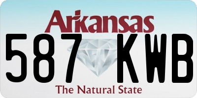 AR license plate 587KWB