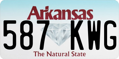 AR license plate 587KWG