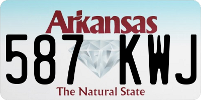 AR license plate 587KWJ