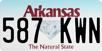 AR license plate 587KWN