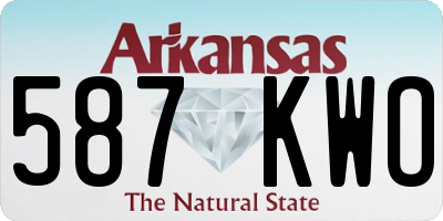 AR license plate 587KWO