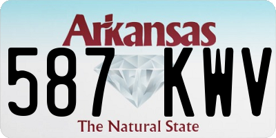 AR license plate 587KWV