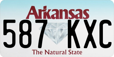 AR license plate 587KXC