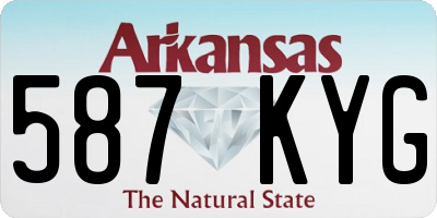 AR license plate 587KYG